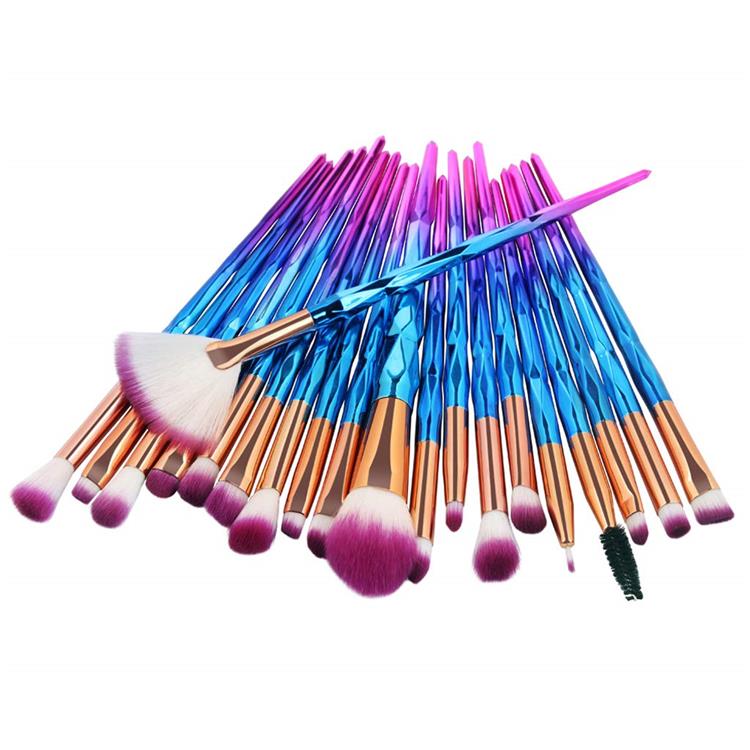 ست برس آرایشی 20PCS Rainbow Unicorn Diamond