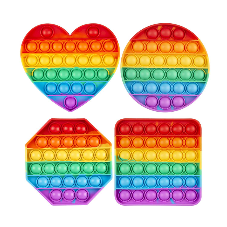 4 پک Rainbow Stress Reliever Pop Fidget Toy