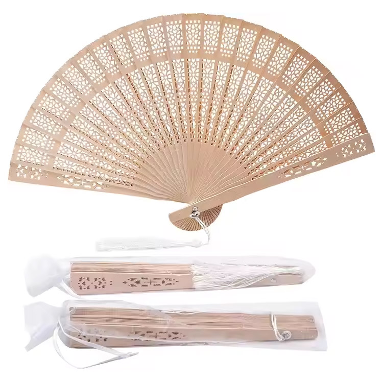 پنکه دستی چوبی تاشو هدیه تولد بامبو