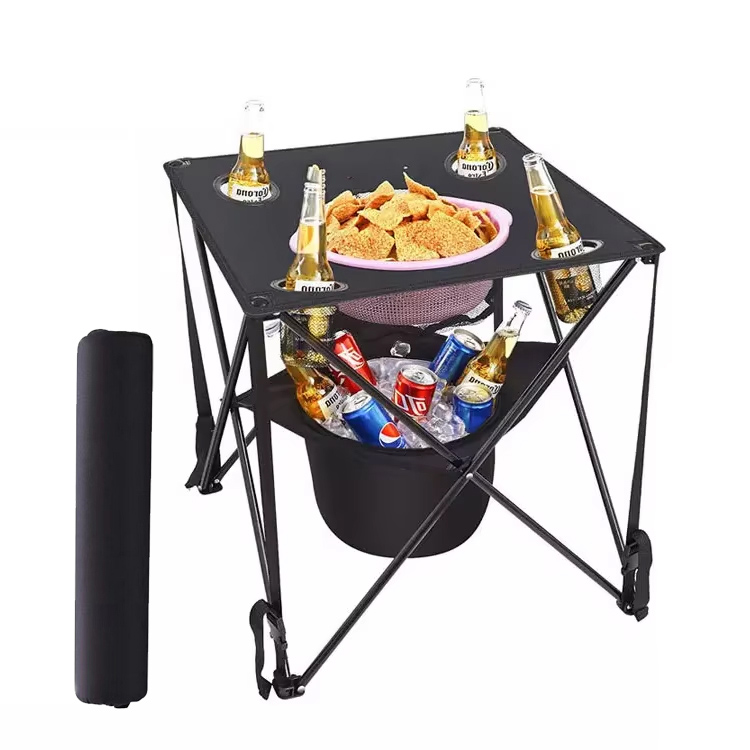 میز تاشو آهنی قابل حمل مدرن برای نوار خانه در فضای باز