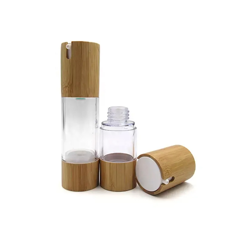 Nature Bamboo Dispenser Lotion Pump Pump Pump بدون هوا