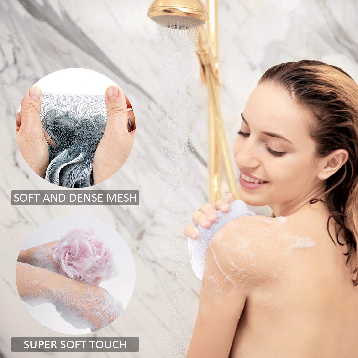 لوفاهای اسفنجی دوش اسکرابر بدنه مشبک کامل