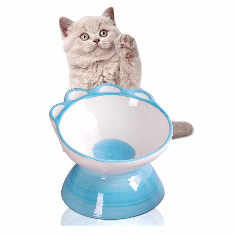 کاسه غذای گربه ای سرامیکی Slant Dog Feeder