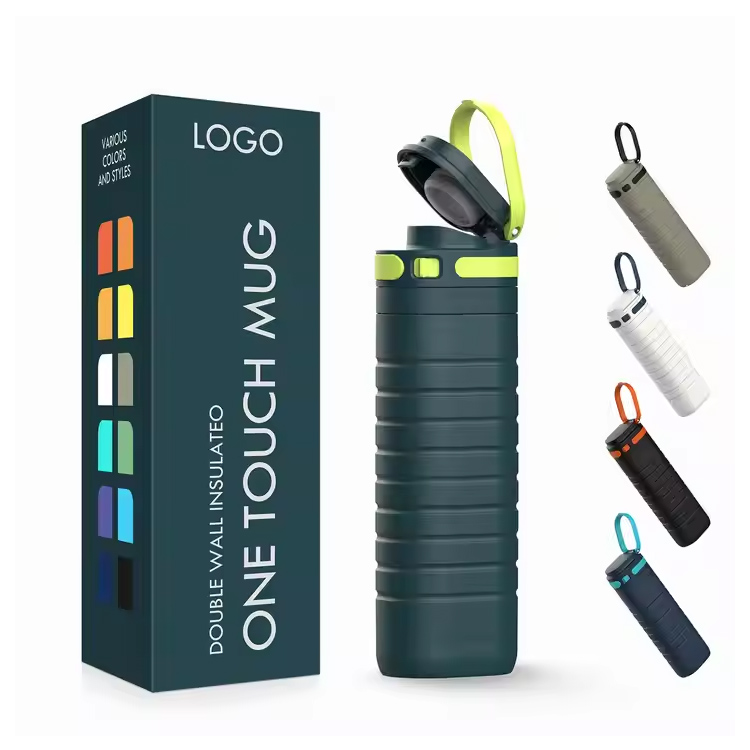 لیوان مسافرتی با درب لمسی 500 میلی لیتری استیل ضد زنگ عایق خلاء