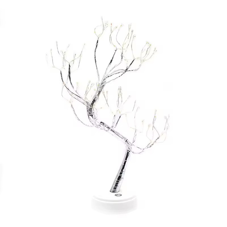 چراغ رومیزی درختی تزئینی داخلی Usb باطری LED Wire Pearl